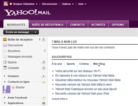 boîte réception yahoo mail.